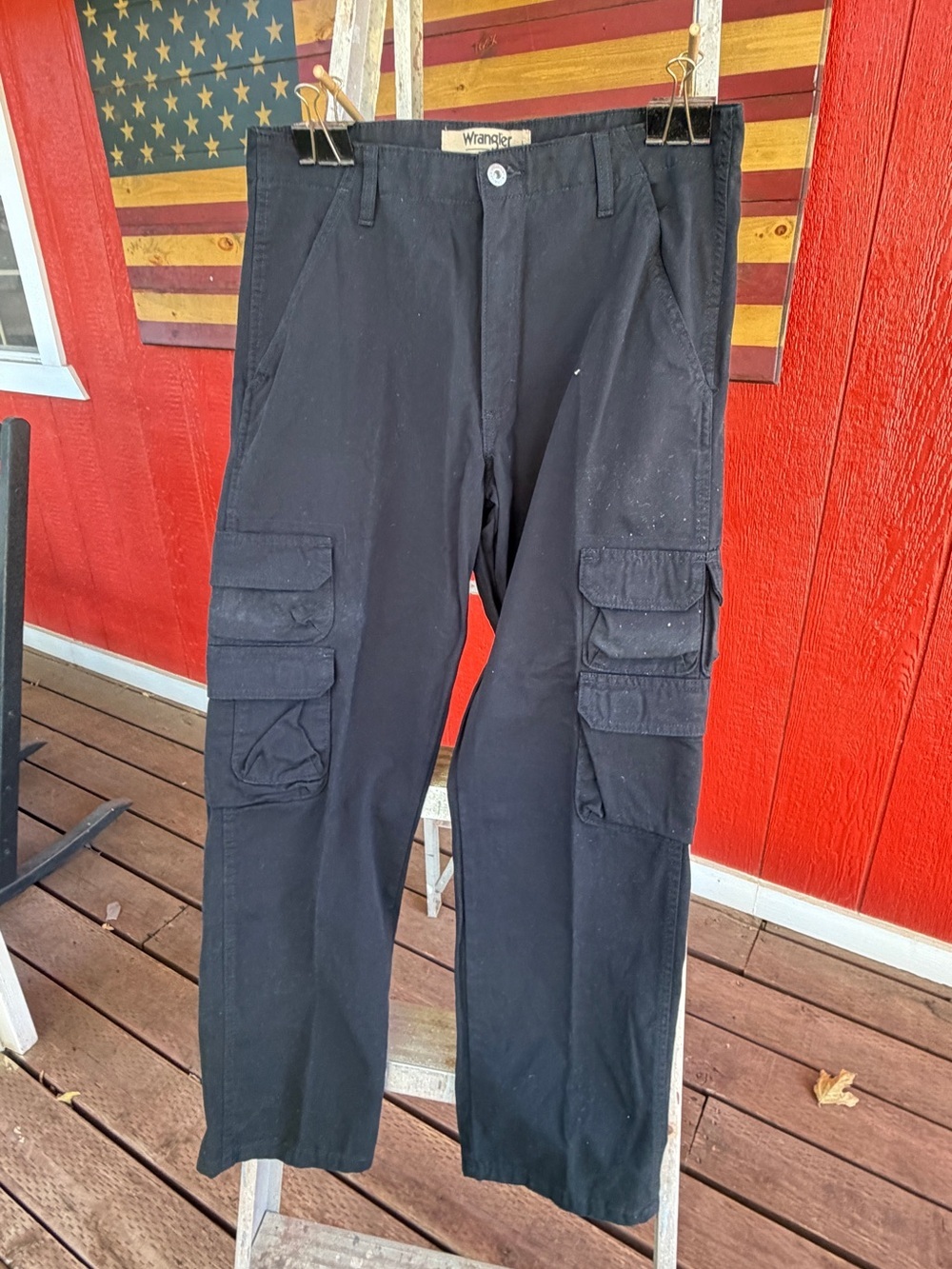 Wrangler Black Cargo Pants - Picture 2 of 5